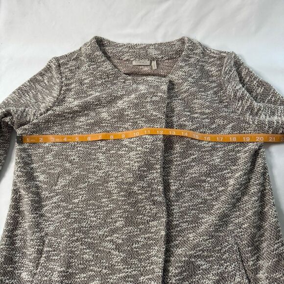 LOGO By Lori Goldstein Boucle Coat Caridgan Fringe Detail Gray Side Snap Size M - Picture 4 of 10